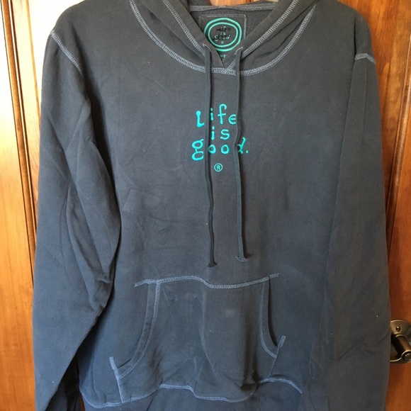 Life Is Good Tops - Navy hooded sweatshirt Life Is Good Tops - Navy hooded sweatshirt